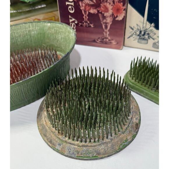 Vintage Flower Frog Candle Holder Lot Posy Flower Fashioner Vogue Dazey Kenzan - Picture 4 of 11